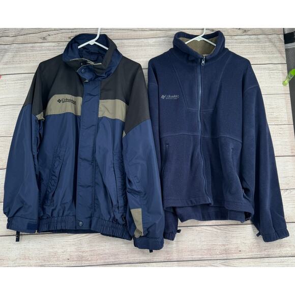 Vintage Columbia Bugaboo 3 in 1 Liner and Parka Jacket Mens Medium Blue Black - Picture 1 of 16